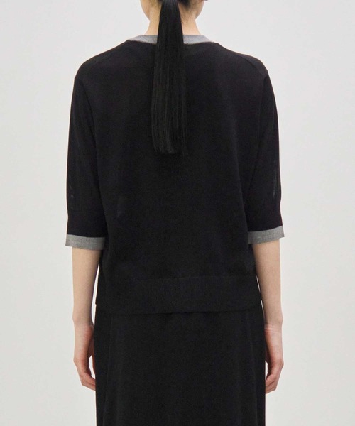 カーディガン 「CINOH/チノ」別注 Washable Silk Half Sleeve Cardigan/ウォッシャブルシルクハーフスリーブカーデ CINOH/チノ】別注 Washable Silk Half Sleeve Cardigan