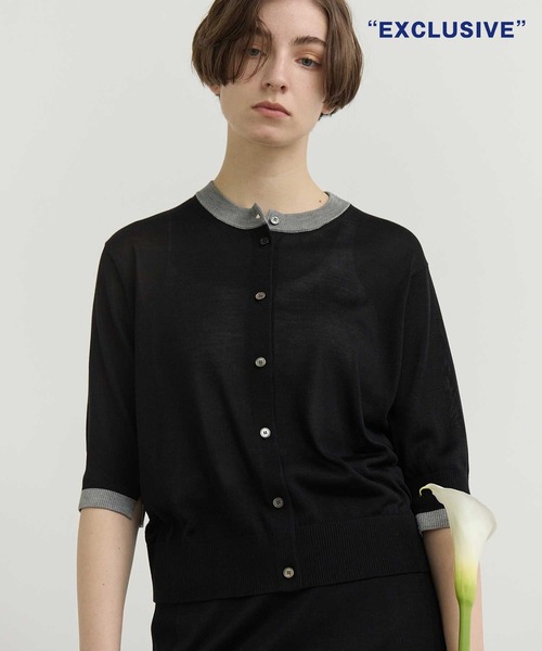 セール】【CINOH/チノ】別注 Washable Silk Half Sleeve Cardigan