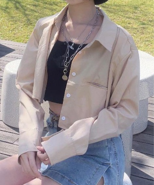 ROOPTOKYO（ループトウキョウ）の「Short Shirt / ショート丈シャツ クロップド丈（シャツ/ブラウス・レディース・ベージュ系その他/ベージュ・L）」の2枚目の写真