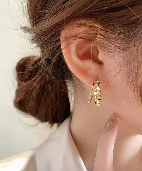 shoppinggo（ショッピングゴー）の「2連ピアス レディース  キラキラ（ピアス（両耳用）・レディース・シルバー/ゴールド・FREE）」の10枚目の写真