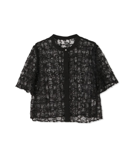 QUEENS COURT / クイーンズコート スパンコールチュールブラウス≪手洗い可能≫ スパンコールチュールブラウス≪手洗い可能≫ | QUEENS COURT