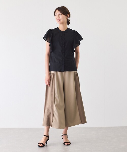 Jayro(ジャイロ)の「ラッフルスリーブブラウス(シャツ/ブラウス・レディース・パープル/ホワイト系その他/ブラック・M)」の5枚目の写真