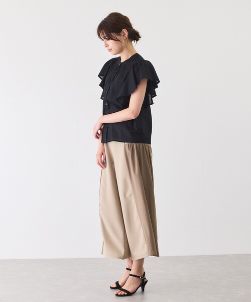 Jayro(ジャイロ)の「ラッフルスリーブブラウス(シャツ/ブラウス・レディース・パープル/ホワイト系その他/ブラック・M)」の6枚目の写真