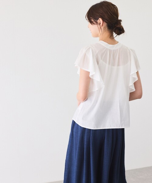Jayro(ジャイロ)の「ラッフルスリーブブラウス(シャツ/ブラウス・レディース・パープル/ホワイト系その他/ブラック・M)」の11枚目の写真