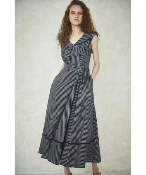 Gina Long Dress フロントツイストドレス（ワンピース）｜Estella.K