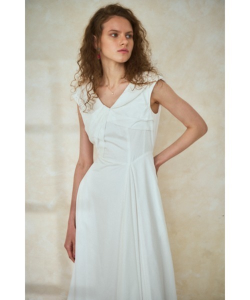 Estella.K(エステラケー)の「Gina Long Dress フロントツイストドレス(ワンピース・レディース・ネイビー/ホワイト/ブラック系・FREE)」の5枚目の写真