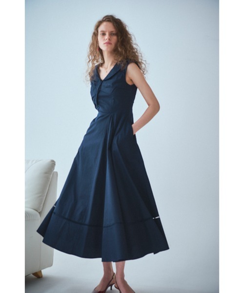 Estella.K(エステラケー)の「Gina Long Dress フロントツイストドレス(ワンピース・レディース・ネイビー/ホワイト/ブラック系・FREE)」の17枚目の写真