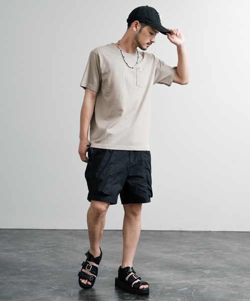 FILA(フィラ)の「FILA フィラ ポケット付きワンポイントロゴ刺繍クルーネック半袖Tシャツ(Tシャツ/カットソー・メンズ・ブラック/ホワイト/ブルーグレー/グレイッシュベージュ/杢グレー/ネイビー・M/L/LL)」の21枚目の写真