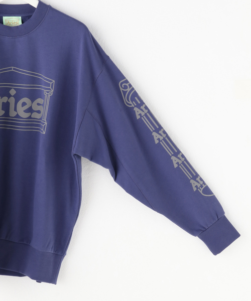 スウェット・トレーナー ARIES U REFLECTIVE COLUMN SWEATSHIRT NAVY ARIU3FRSW008NV THEROOM | ARIES ARISE Reflective Column Sweatshirt - Navy