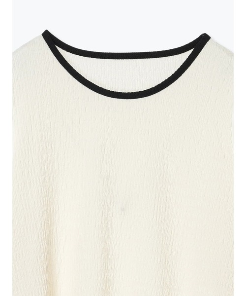 Re-J&SUPURE（リジェイアンドスプル）の「【大きいサイズ】【Kannaコラボ】楊柳異素材切替プルオーバー（Tシャツ/カットソー・レディース・オフホワイト/ブラック/ピンク・XX-LARGE/XXX-LARGE/XXXX-LARGE）」の8枚目の写真