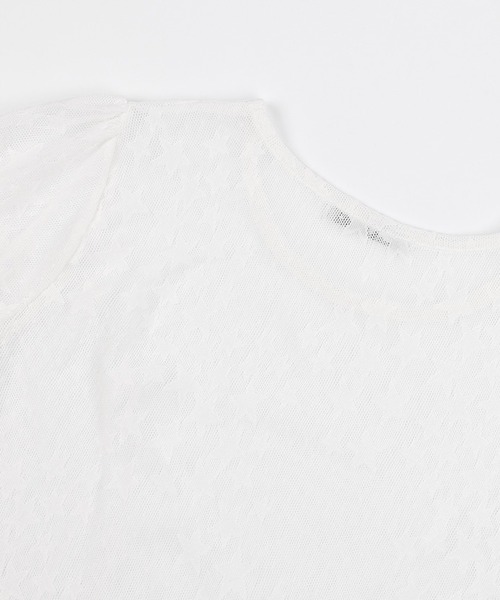 FANCY CLUB（ファンシークラブ）の「FANCY CLUB/ファンシークラブ Wave Puff Lace Tee Tシャツ（Tシャツ/カットソー・レディース・ホワイト/ブラック・ONE SIZE）」の10枚目の写真