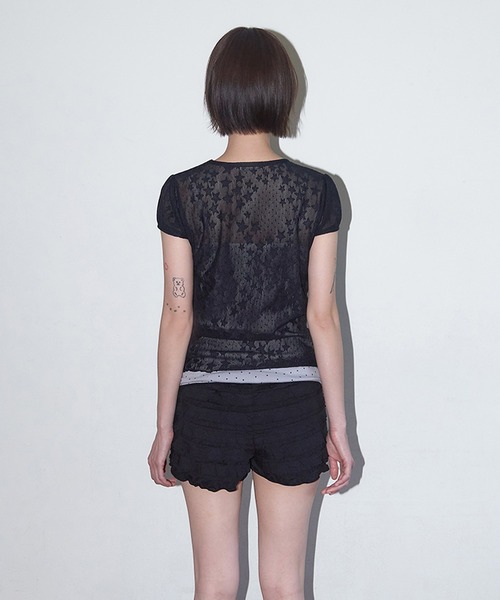 セール】FANCY CLUB/ファンシークラブ Wave Puff Lace Tee T