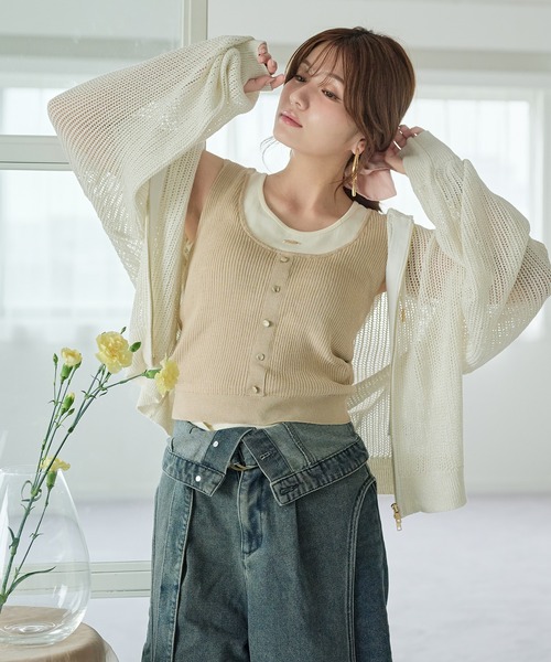 mideal（マイディール）の「layered design tank top / レイヤード