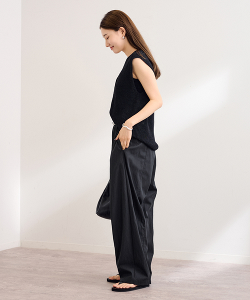 FRAMeWORK(フレームワーク)の「ギャザーパンツ(スラックス・レディース・ベージュ/ブラック・36/38/40)」の6枚目の写真