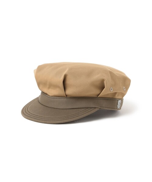 BILL WALL LEATHER(ビルウォールレザー)の「【別注】銀座トラヤ帽子店 / Railroad Cap(キャップ・レディース・ネイビー/ベージュ・ONE SIZE)」の5枚目の写真