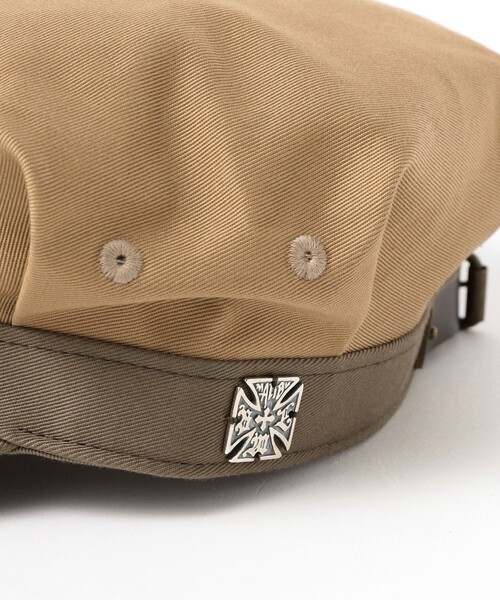 BILL WALL LEATHER(ビルウォールレザー)の「【別注】銀座トラヤ帽子店 / Railroad Cap(キャップ・レディース・ネイビー/ベージュ・ONE SIZE)」の8枚目の写真