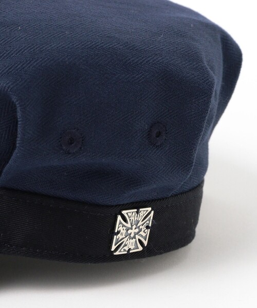 BILL WALL LEATHER(ビルウォールレザー)の「【別注】銀座トラヤ帽子店 / Railroad Cap(キャップ・レディース・ネイビー/ベージュ・ONE SIZE)」の12枚目の写真