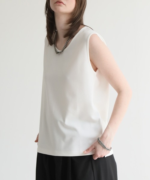 ELLUV/エルヴ】クリアジョーゼット ショート丈タンクトップ（タンク