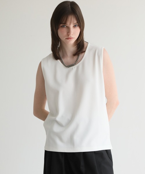 エブリデイアイライク Cropped Tシャツ ホワイト 23SS ショート丈 配色サイドラインショート丈Tシャツ[ai97] | レディース