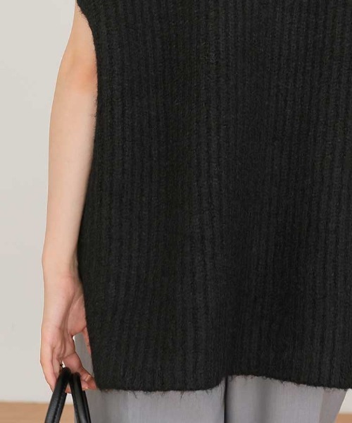 titivate（ティティベイト）の「ハイネックルーズニットベスト（ベスト・レディース・ブラック/ベージュ/オフホワイト/グレー・L/M）」の20枚目の写真