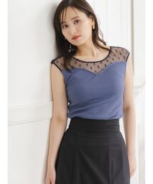 SNIDEL | シアー切替カットプルオーバー(Tシャツ/カットソー)