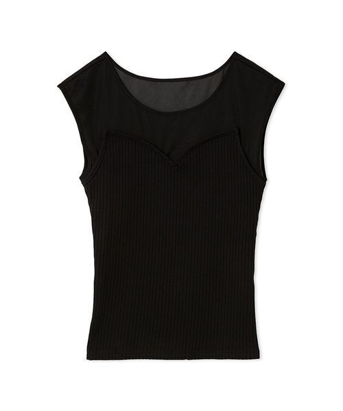 SNIDEL（スナイデル）の「シアー切替カットプルオーバー（Tシャツ/カットソー・レディース・ブラック/ブルー/ホワイト・F）」の2枚目の写真