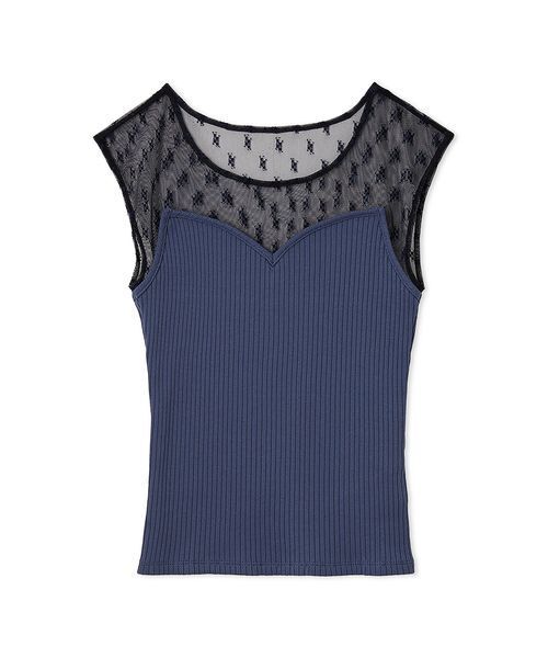 SNIDEL（スナイデル）の「シアー切替カットプルオーバー（Tシャツ/カットソー・レディース・ブラック/ブルー/ホワイト・F）」の14枚目の写真