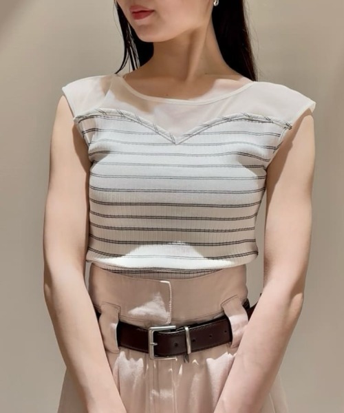 SNIDEL - SNIDEL 変形カットプルオーバー シアー切替カットプルオーバー（Tシャツ/カットソー）｜SNIDEL
