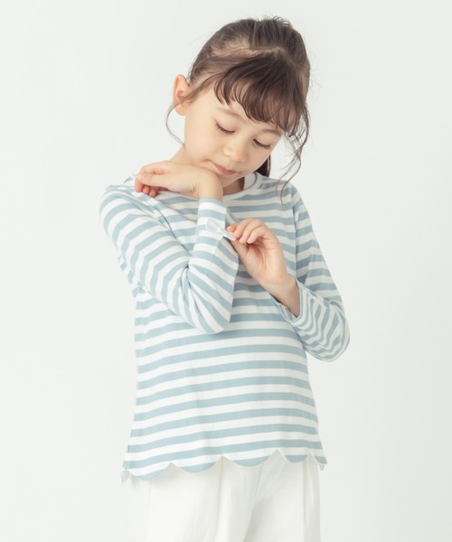 ever closet（エバークローゼット）の「裾スカラップチュニック（Tシャツ/カットソー・キッズ・ピンク系その他/ベージュ系その他/グリーン系その他/ブルー系その他/イエロー系その他/ブラック系その他/ピンク系その他2/パープル系その他・160cm/80ｃｍ/90cm/100cm/130cm/120cm/110cm/150cm/140cm）」の5枚目の写真