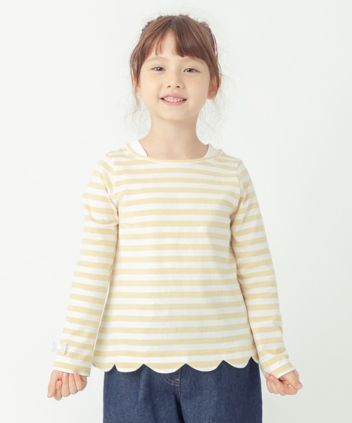 ever closet（エバークローゼット）の「裾スカラップチュニック（Tシャツ/カットソー・キッズ・ピンク系その他/ベージュ系その他/グリーン系その他/ブルー系その他/イエロー系その他/ブラック系その他/ピンク系その他2/パープル系その他・160cm/80ｃｍ/90cm/100cm/130cm/120cm/110cm/150cm/140cm）」の6枚目の写真