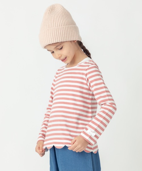 ever closet（エバークローゼット）の「裾スカラップチュニック（Tシャツ/カットソー・キッズ・ピンク系その他/ベージュ系その他/グリーン系その他/ブルー系その他/イエロー系その他/ブラック系その他/ピンク系その他2/パープル系その他・160cm/80ｃｍ/90cm/100cm/130cm/120cm/110cm/150cm/140cm）」の7枚目の写真