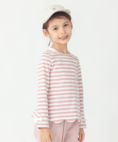 ever closet（エバークローゼット）の「裾スカラップチュニック（Tシャツ/カットソー・キッズ・ピンク系その他/ベージュ系その他/グリーン系その他/ブルー系その他/イエロー系その他/ブラック系その他/ピンク系その他2/パープル系その他・160cm/80ｃｍ/90cm/100cm/130cm/120cm/110cm/150cm/140cm）」の8枚目の写真