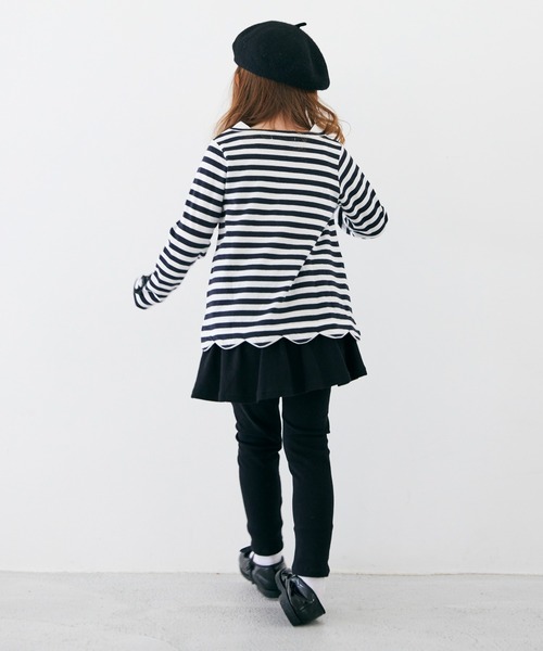 ever closet（エバークローゼット）の「裾スカラップチュニック（Tシャツ/カットソー・キッズ・ピンク系その他/ベージュ系その他/グリーン系その他/ブルー系その他/イエロー系その他/ブラック系その他/ピンク系その他2/パープル系その他・160cm/80ｃｍ/90cm/100cm/130cm/120cm/110cm/150cm/140cm）」の9枚目の写真