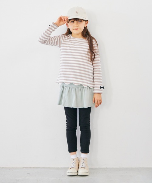 ever closet（エバークローゼット）の「裾スカラップチュニック（Tシャツ/カットソー・キッズ・ピンク系その他/ベージュ系その他/グリーン系その他/ブルー系その他/イエロー系その他/ブラック系その他/ピンク系その他2/パープル系その他・160cm/80ｃｍ/90cm/100cm/130cm/120cm/110cm/150cm/140cm）」の10枚目の写真