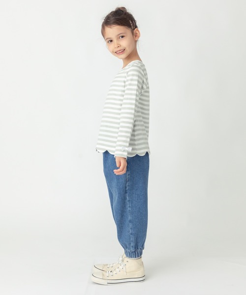 ever closet（エバークローゼット）の「裾スカラップチュニック（Tシャツ/カットソー・キッズ・ピンク系その他/ベージュ系その他/グリーン系その他/ブルー系その他/イエロー系その他/ブラック系その他/ピンク系その他2/パープル系その他・160cm/80ｃｍ/90cm/100cm/130cm/120cm/110cm/150cm/140cm）」の11枚目の写真