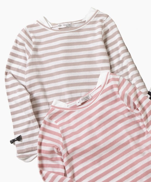 ever closet（エバークローゼット）の「裾スカラップチュニック（Tシャツ/カットソー・キッズ・ピンク系その他/ベージュ系その他/グリーン系その他/ブルー系その他/イエロー系その他/ブラック系その他/ピンク系その他2/パープル系その他・160cm/80ｃｍ/90cm/100cm/130cm/120cm/110cm/150cm/140cm）」の18枚目の写真