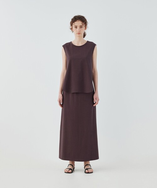 【GALERIE VIE】ドライコットン ノースリーブ クルーネックプルオーバー ドライコットン ノースリーブ クルーネックプルオーバー（T