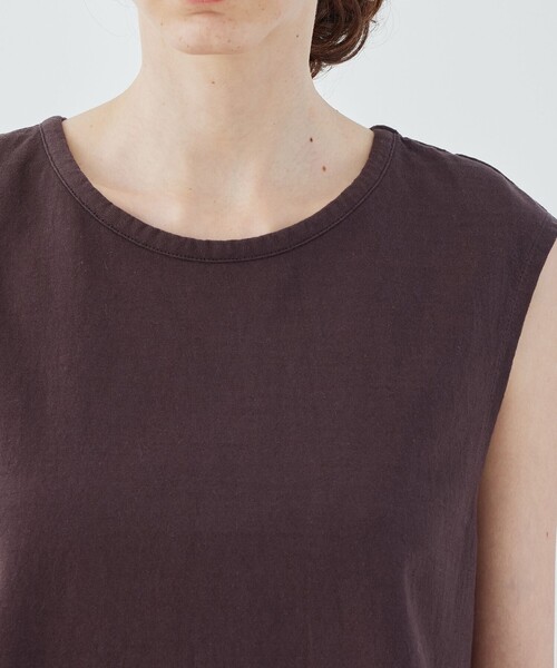 【GALERIE VIE】ドライコットン ノースリーブ クルーネックプルオーバー ドライコットン ノースリーブ クルーネックプルオーバー（T