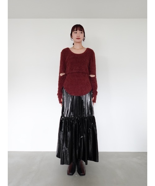 sahara（サハラ）の「Metallic Tiered Slirt/メタリックティアードスカート（スカート・レディース・ブラック/シルバー/ゴールド・FREE）」の16枚目の写真