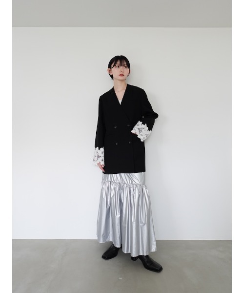 sahara（サハラ）の「Metallic Tiered Slirt/メタリックティアードスカート（スカート・レディース・ブラック/シルバー/ゴールド・FREE）」の13枚目の写真