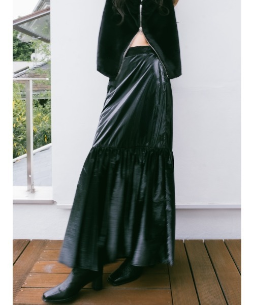 sahara（サハラ）の「Metallic Tiered Slirt/メタリックティアードスカート（スカート・レディース・ブラック/シルバー/ゴールド・FREE）」の15枚目の写真