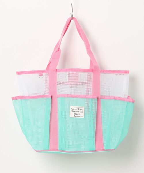 Ritzy(リッツィー)の「4色展開 通気性良く 夏物 メッシュトートバッグ かごバッグ(トートバッグ・レディース・グリーン/ピンク/ブラック/ベージュ・FREE)」の6枚目の写真