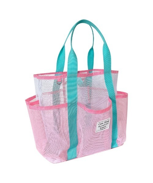 Ritzy(リッツィー)の「4色展開 通気性良く 夏物 メッシュトートバッグ かごバッグ(トートバッグ・レディース・グリーン/ピンク/ブラック/ベージュ・FREE)」の5枚目の写真