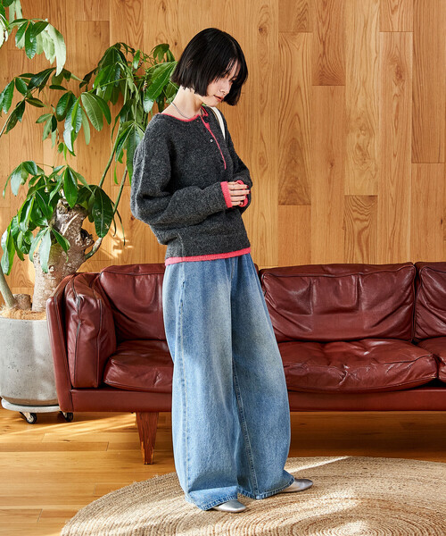 セール】＜低身長サイズあり＞ウォッシュ加工 イージーデニムパンツ