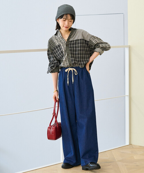 FREAK'S STORE(フリークスストア)の「<待望の再入荷!><低身長サイズあり>ウォッシュ加工 イージーデニムパンツ(デニムパンツ・レディース・ライトブルー/サックスブルー/その他/ブルー/ネイビー/オフホワイト・X-SMALL/SMALL/MEDIUM)」の13枚目の写真