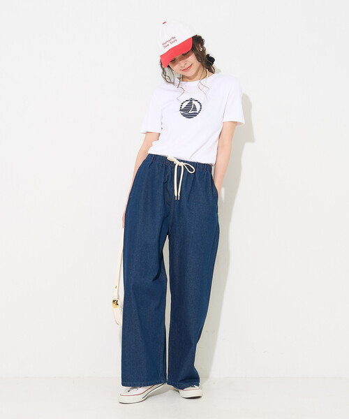 FREAK'S STORE(フリークスストア)の「<待望の再入荷!><低身長サイズあり>ウォッシュ加工 イージーデニムパンツ(デニムパンツ・レディース・ライトブルー/サックスブルー/その他/ブルー/ネイビー/オフホワイト・X-SMALL/SMALL/MEDIUM)」の18枚目の写真