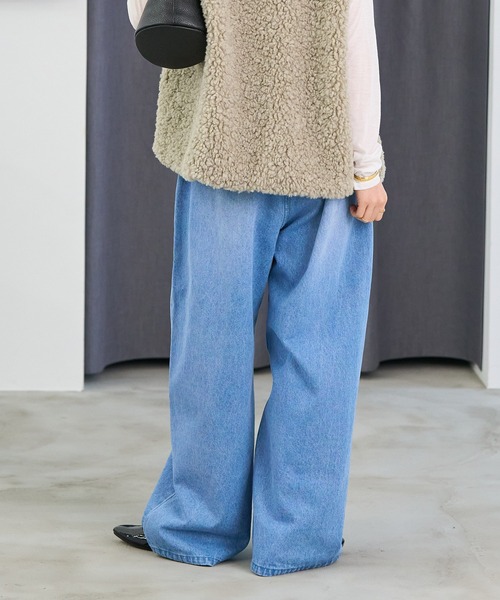 FREAK'S STORE（フリークスストア）の「＜低身長サイズあり＞ウォッシュ加工 イージーデニムパンツ　限定展開カラーあり（デニムパンツ・レディース・ライトブルー/サックスブルー/その他/ブルー/ネイビー・X-SMALL/SMALL/MEDIUM）」の13枚目の写真