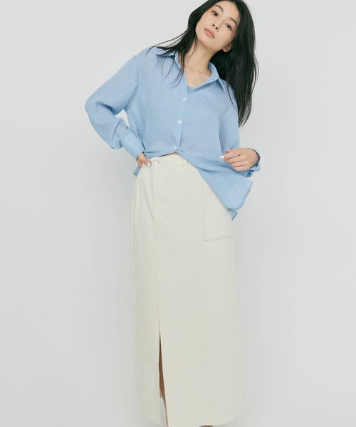 セール】【ZOZOTOWN限定カラー】SLIT LONG DENIM SKIRT（デニム