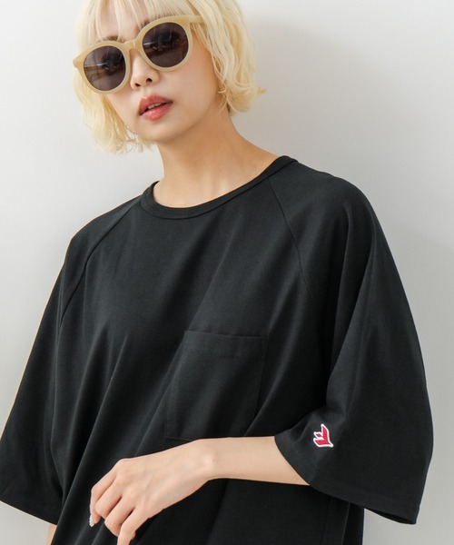 SAVIER(サビアー)の「【SAVIER/サビアー】×【ZERO STAIN/ゼロステイン】コラボ ラグランスリーブ ポケット付 Tシャツ(Tシャツ/カットソー・メンズ・ホワイト/ブラック/ネイビー/アイボリー・MEDIUM/LARGE)」の3枚目の写真