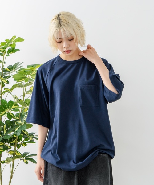 SAVIER(サビアー)の「【SAVIER/サビアー】×【ZERO STAIN/ゼロステイン】コラボ ラグランスリーブ ポケット付 Tシャツ(Tシャツ/カットソー・メンズ・ホワイト/ブラック/ネイビー/アイボリー・MEDIUM/LARGE)」の5枚目の写真